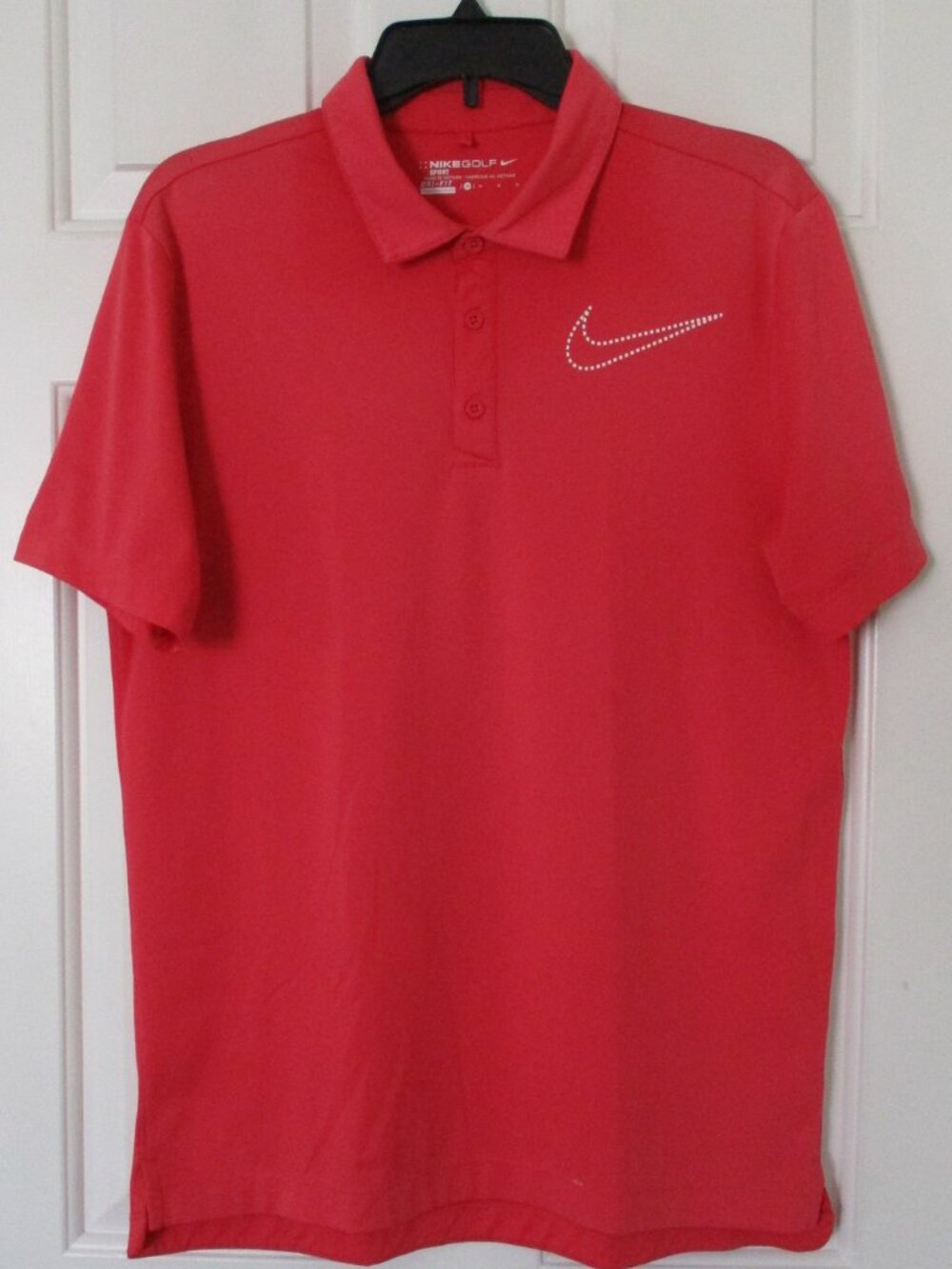 Nike Golf Dri-Fit Mens S/S Coral Red Polo Shirt - Size Medium Slim Fit
